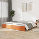 vidaXL Ágykeret Faggyú barna 200 x 200 cm Tömör fenyőfa