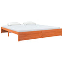vidaXL Ágykeret Faggyú barna 200 x 200 cm Tömör fenyőfa