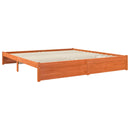 vidaXL Ágykeret Faggyú barna 200 x 200 cm Tömör fenyőfa