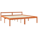 vidaXL Ágykeret fejtámlával Faggyú barna 200 x 200 cm Tömör fenyőfa