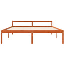vidaXL Ágykeret fejtámlával Faggyú barna 200 x 200 cm Tömör fenyőfa