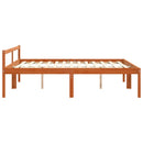 vidaXL Ágykeret fejtámlával Faggyú barna 200 x 200 cm Tömör fenyőfa