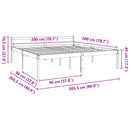 vidaXL Ágykeret fejtámlával Faggyú barna 200 x 200 cm Tömör fenyőfa