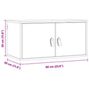 vidaXL Fali Szekrény Faggyú barna 60 x 30 x 30 cm Tömör fenyőfa