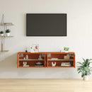 vidaXL Fali Szekrény 2 pcs Faggyú barna 60 x 30 x 30 cm Tömör fenyőfa
