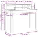 vidaXL Asztal fiókkal Faggyú barna 110 x 50 x 93 cm Szilárd Fenyőfa