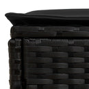 vidaXL Kerti lábtartó 2 Darab Fekete 38 x 38 x 45 cm PE Rattan