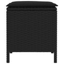 vidaXL Kerti lábtartó 2 Darab Fekete 38 x 38 x 45 cm PE Rattan