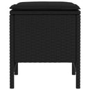 vidaXL Kerti lábtartó 2 Darab Fekete 38 x 38 x 45 cm PE Rattan
