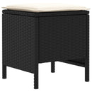 vidaXL Kerti lábtartó 2 Darab Fekete és Krém 38 x 38 x 45 cm PE Rattan