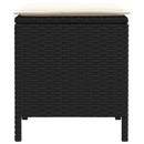 vidaXL Kerti lábtartó 2 Darab Fekete és Krém 38 x 38 x 45 cm PE Rattan