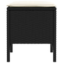 vidaXL Kerti lábtartó 2 Darab Fekete és Krém 38 x 38 x 45 cm PE Rattan