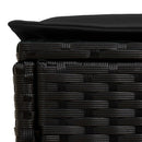 vidaXL Kerti lábtartó párnával Fekete 80 x 38 x 45 cm PE Rattan