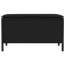 vidaXL Kerti lábtartó párnával Fekete 80 x 38 x 45 cm PE Rattan