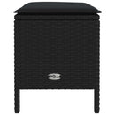 vidaXL Kerti lábtartó párnával Fekete 80 x 38 x 45 cm PE Rattan