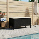 vidaXL Kerti lábtartó Fekete és Krém 80 x 38 x 45 cm PE Rattan