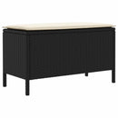 vidaXL Kerti lábtartó Fekete és Krém 80 x 38 x 45 cm PE Rattan