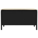vidaXL Kerti lábtartó Fekete és Krém 80 x 38 x 45 cm PE Rattan