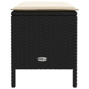 vidaXL Kerti lábtartó Fekete és Krém 80 x 38 x 45 cm PE Rattan