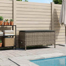vidaXL Kerti lábtartó Szürke és sötétszürke 80 x 38 x 45 cm PE Rattan