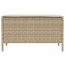 vidaXL Kerti lábtartó párnával Beige és krém 80 x 38 x 42 cm PE Rattan