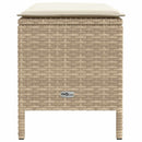 vidaXL Kerti lábtartó párnával Beige és krém 80 x 38 x 42 cm PE Rattan