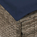 vidaXL Kerti lábtartó Szürke és sötétkék 80 x 38 x 42 cm PE Rattan