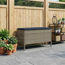vidaXL Kerti lábtartó Szürke és sötétkék 80 x 38 x 42 cm PE Rattan