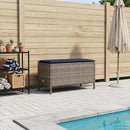 vidaXL Kerti lábtartó Szürke és sötétkék 80 x 38 x 42 cm PE Rattan