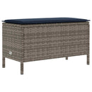 vidaXL Kerti lábtartó Szürke és sötétkék 80 x 38 x 42 cm PE Rattan
