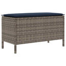 vidaXL Kerti lábtartó Szürke és sötétkék 80 x 38 x 42 cm PE Rattan