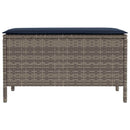 vidaXL Kerti lábtartó Szürke és sötétkék 80 x 38 x 42 cm PE Rattan