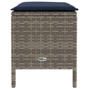 vidaXL Kerti lábtartó Szürke és sötétkék 80 x 38 x 42 cm PE Rattan
