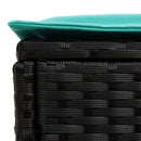 vidaXL Kerti lábtartó Fekete és Türkiz 80 x 38 x 42 cm PE Rattan