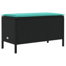 vidaXL Kerti lábtartó Fekete és Türkiz 80 x 38 x 42 cm PE Rattan