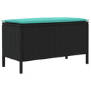 vidaXL Kerti lábtartó Fekete és Türkiz 80 x 38 x 42 cm PE Rattan