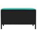 vidaXL Kerti lábtartó Fekete és Türkiz 80 x 38 x 42 cm PE Rattan