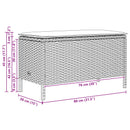 vidaXL Kerti lábtartó Fekete és Türkiz 80 x 38 x 42 cm PE Rattan