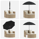 vidaXL Kerti kanapé párnával 8 pcs Beige és Krémszínű polirattan