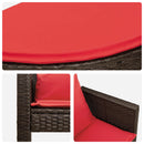 vidaXL Kerti kanapé Barna és Piros 168 x 168 x 180 cm polirattan