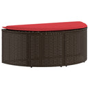 vidaXL Kerti kanapé Barna és Piros 168 x 168 x 180 cm polirattan