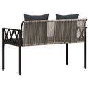 vidaXL Kültéri padok 2 -Seater 116 x 56 x 75 cm polirattan