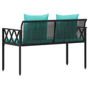 vidaXL Kültéri padok 2 -Seater 116 x 56 x 75 cm polirattan