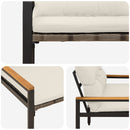 vidaXL Kerti pad 2 -Seater 116 x 67,5 x 72 cm polirattan Krémfehér