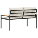 vidaXL Kerti pad 2 -Seater 116 x 67,5 x 72 cm polirattan Krémfehér