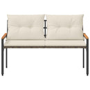 vidaXL Kerti pad 2 -Seater 116 x 67,5 x 72 cm polirattan Krémfehér