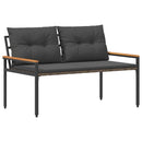 vidaXL Kerti pad 2 -Seater 116 x 67,5 x 72 cm polirattan Sötétszürke