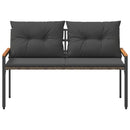 vidaXL Kerti pad 2 -Seater 116 x 67,5 x 72 cm polirattan Sötétszürke