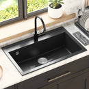 vidaXL Mosogató Fekete 795 x 505 mm Gránit