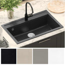 vidaXL Mosogató Fekete 795 x 505 mm Gránit